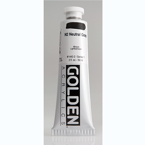 Golden, Heavy Body, Acrylic, Paint, 2oz, N2 Neutral Grey